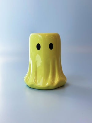 Cherry Lime Slime Ghost Ceramic Candle Single Wick