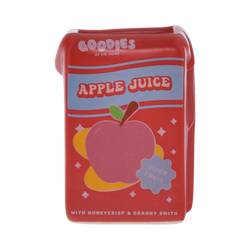 Red, ceramic apple juice box candle