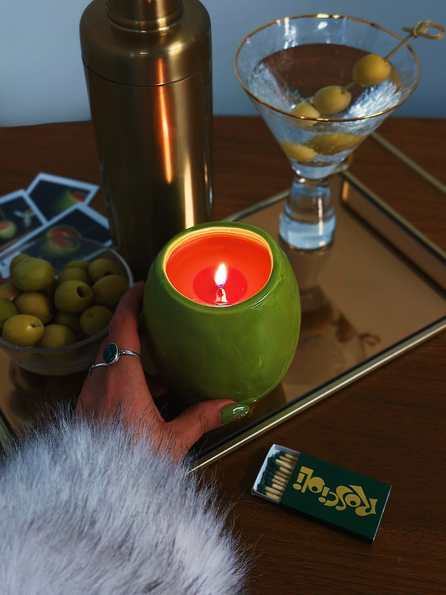 Olive Candle Single Wick