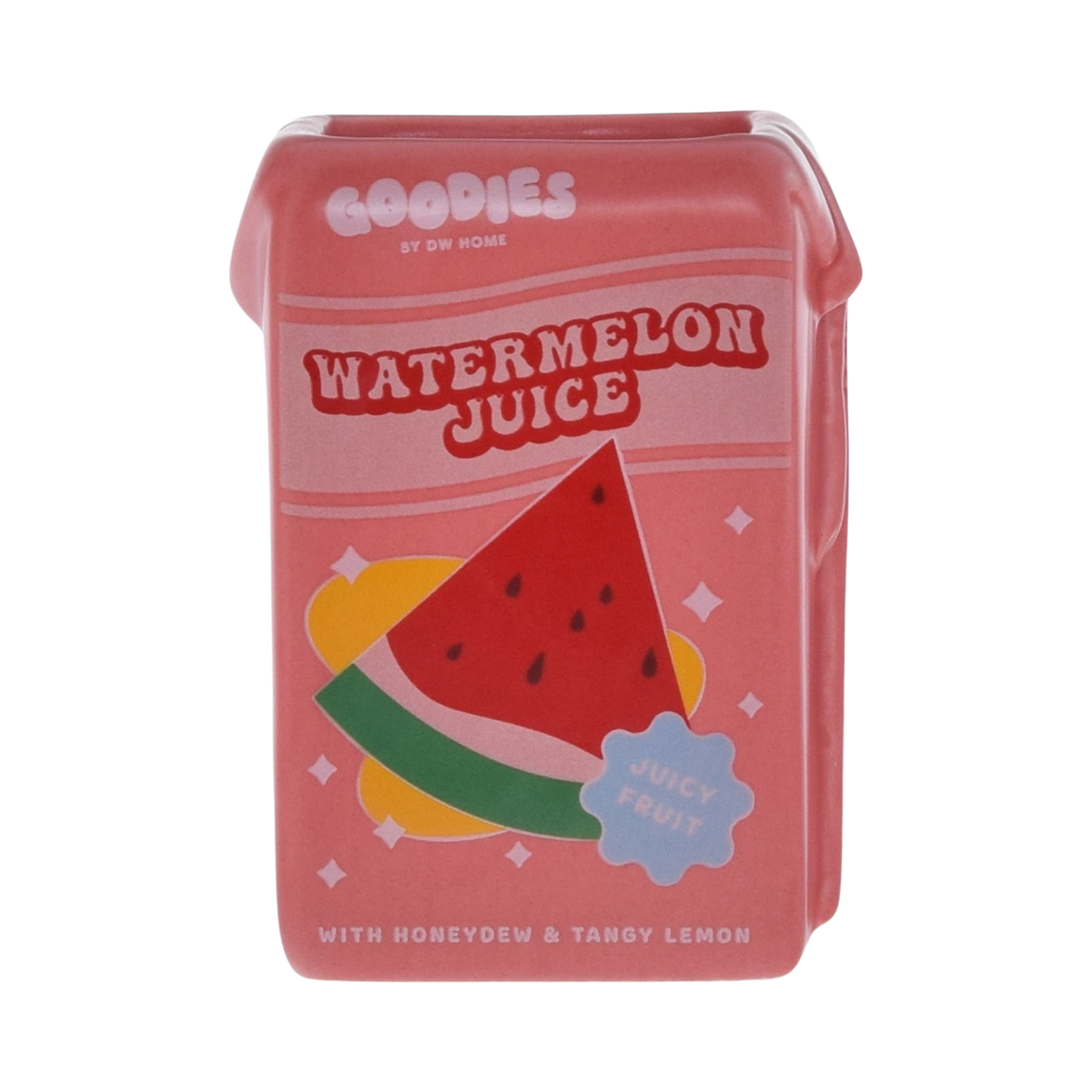 Pink, ceramic watermelon juice box candle